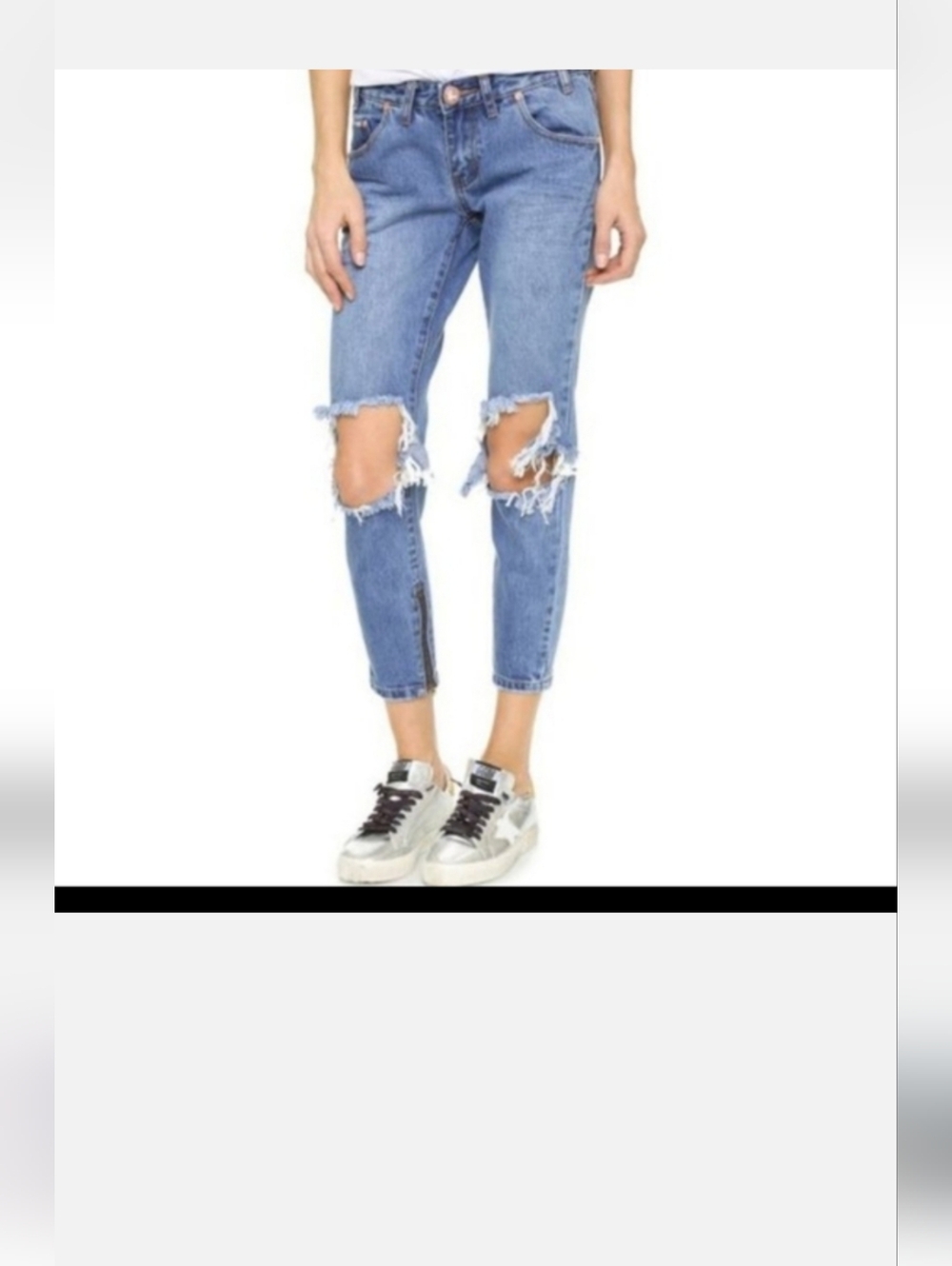 One Teaspoon Freebird Distressed High-Rise Women’s Jeans - Medium Wash